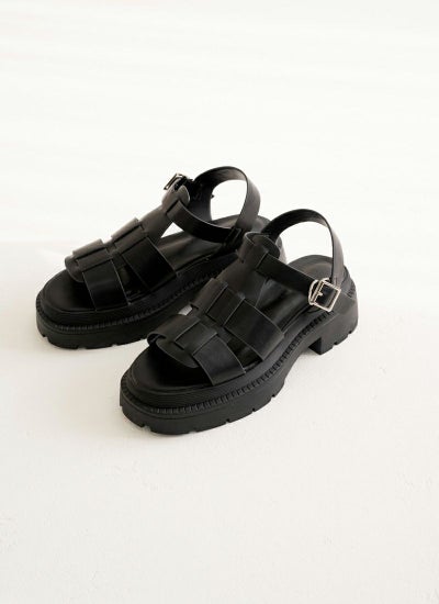 厚底グルカサンダル　ブラック　revoam(レヴォーム)