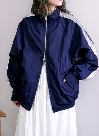 メタリックラインオーバーリブブルゾン revoam レヴォーム