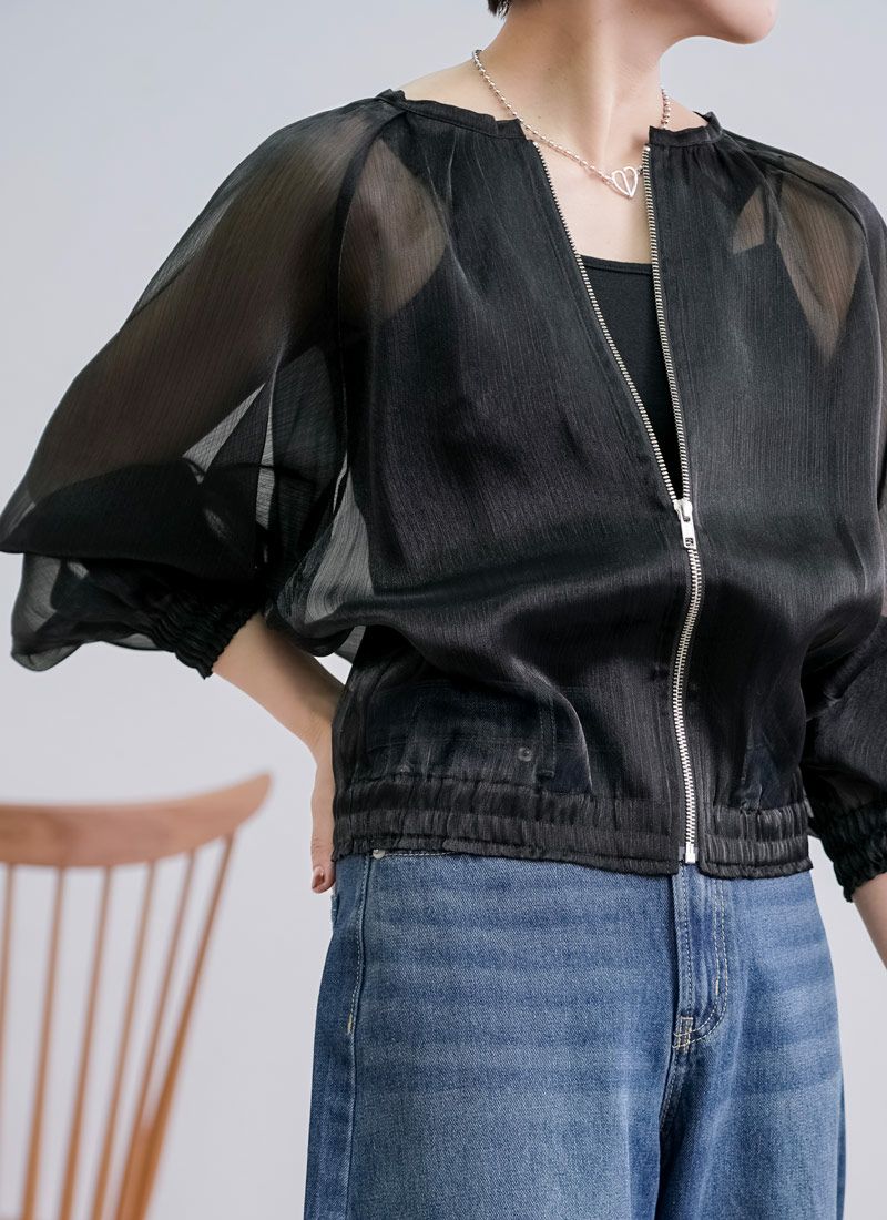 シアーシャイニーブルゾン revoam レヴォーム