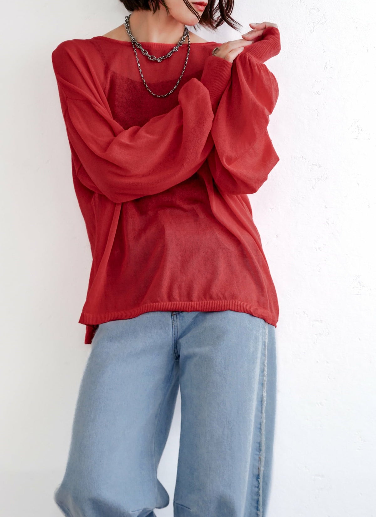  麻タッチシアールーズプルオーバー revoam　レヴォーム