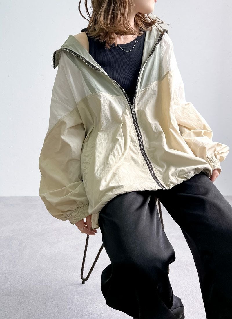 カラーブロッキングナイロンブルゾン revoam レヴォーム