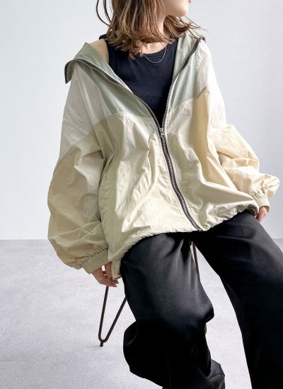 カラーブロッキングナイロンブルゾン revoam レヴォーム
