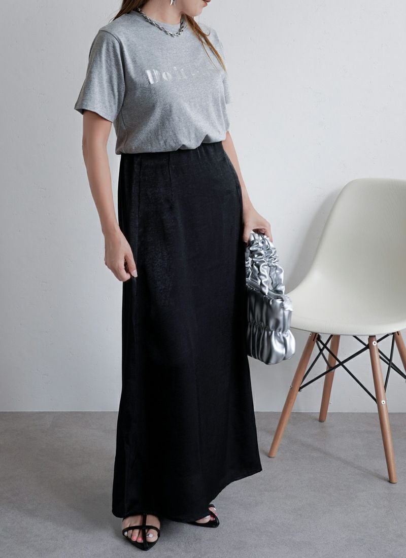 サテン ナロースカート　revoam