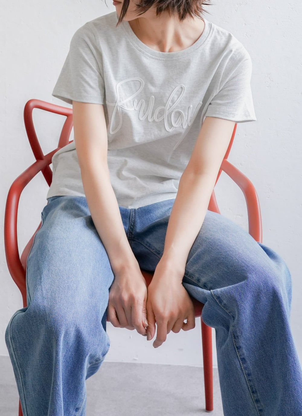 ロゴコード刺繍Tシャツ
