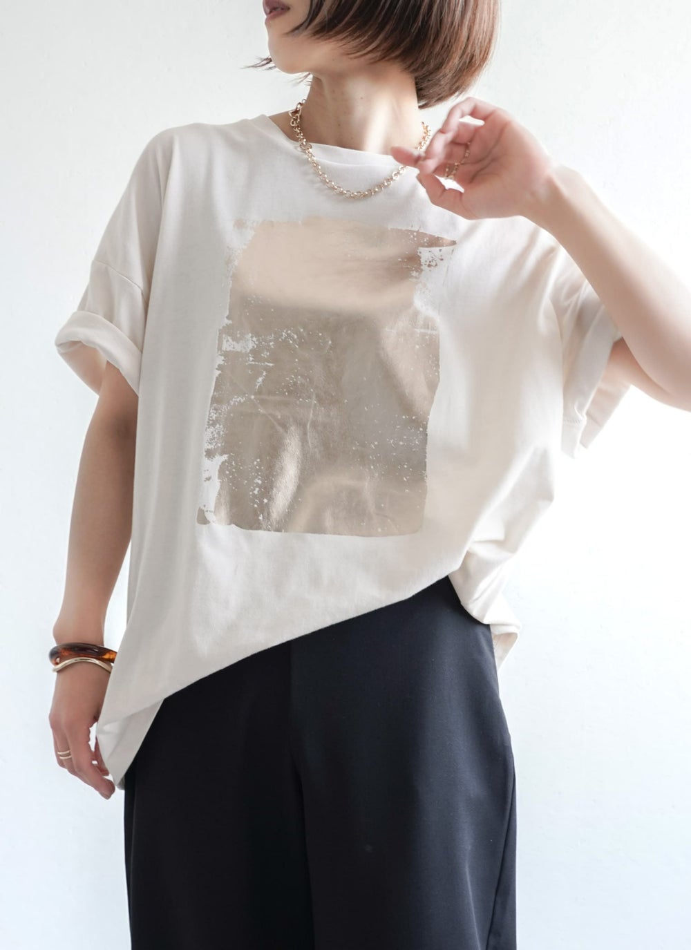 箔プリントビッグTシャツ