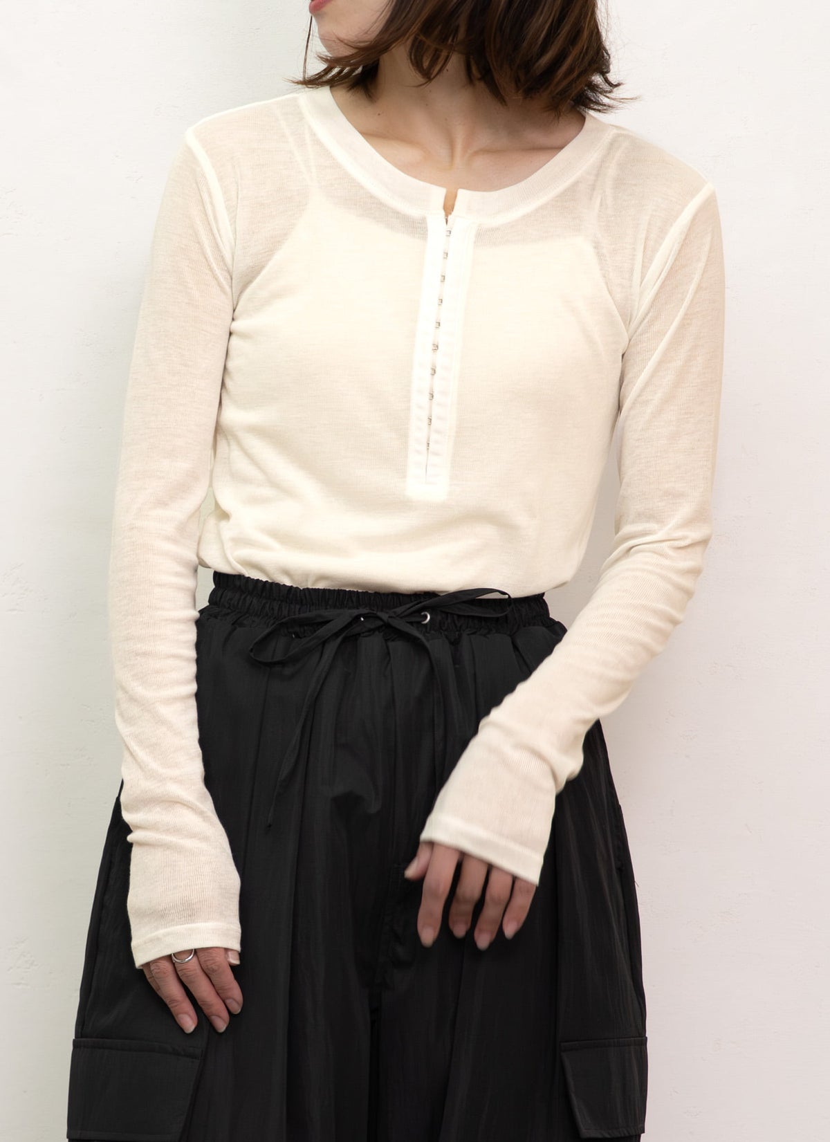 シアーフロントホックプルオーバー
